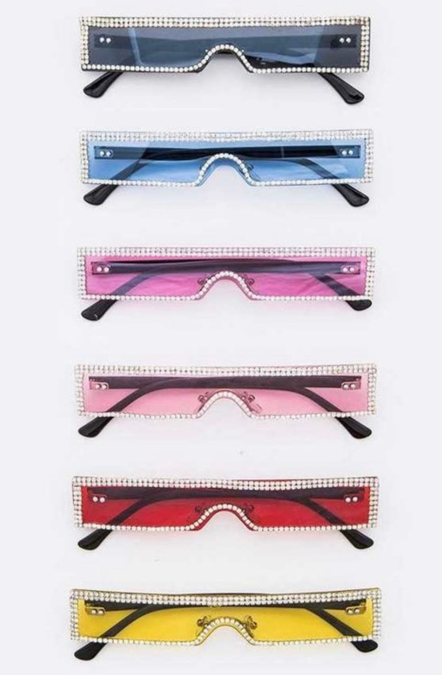 Skinny Rhinestone Sunglasses
