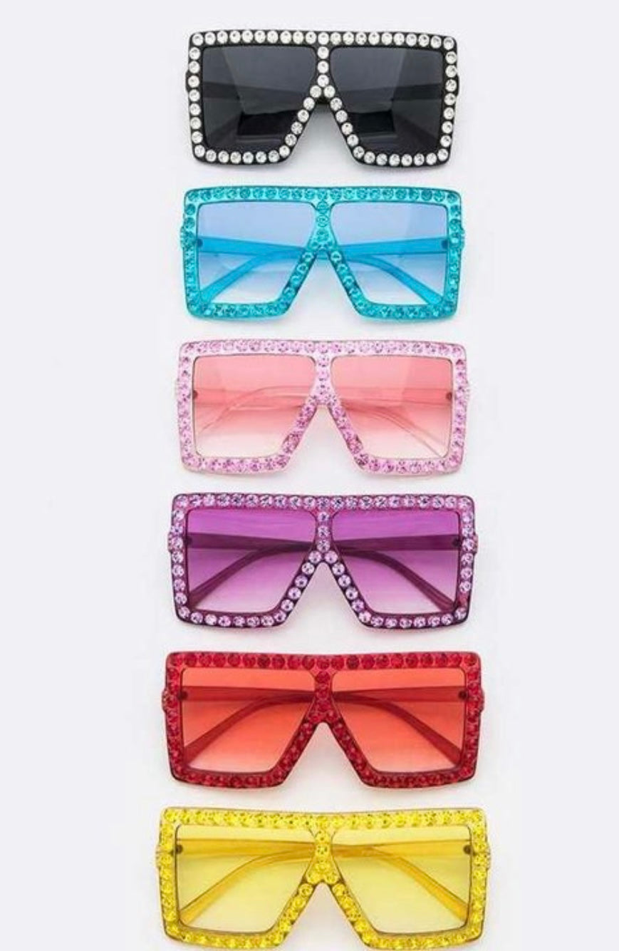 Oversized Rhinestone Sunglasses