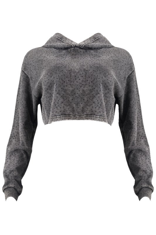 Rhinestone Crop Hoodie (Pre-Order)