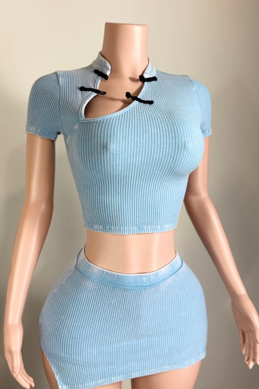 Sakura Ribbed Mini Skirt Set (Pre-Order Now)