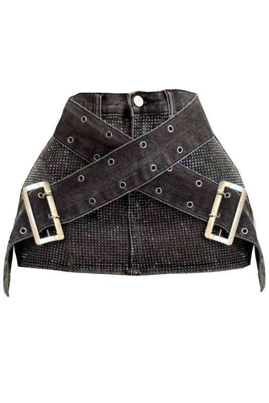 Edgy Rhinestone Skirt (Pre-Order)