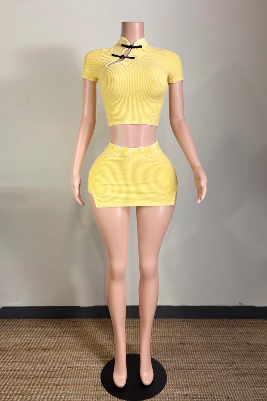 Sakura Ribbed Mini Skirt Set (Pre-Order Now)