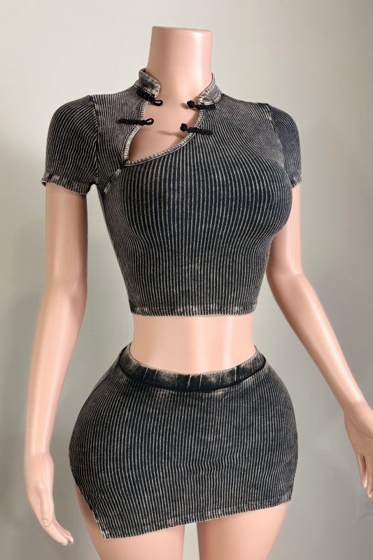 Sakura Ribbed Mini Skirt Set (Pre-Order Now)