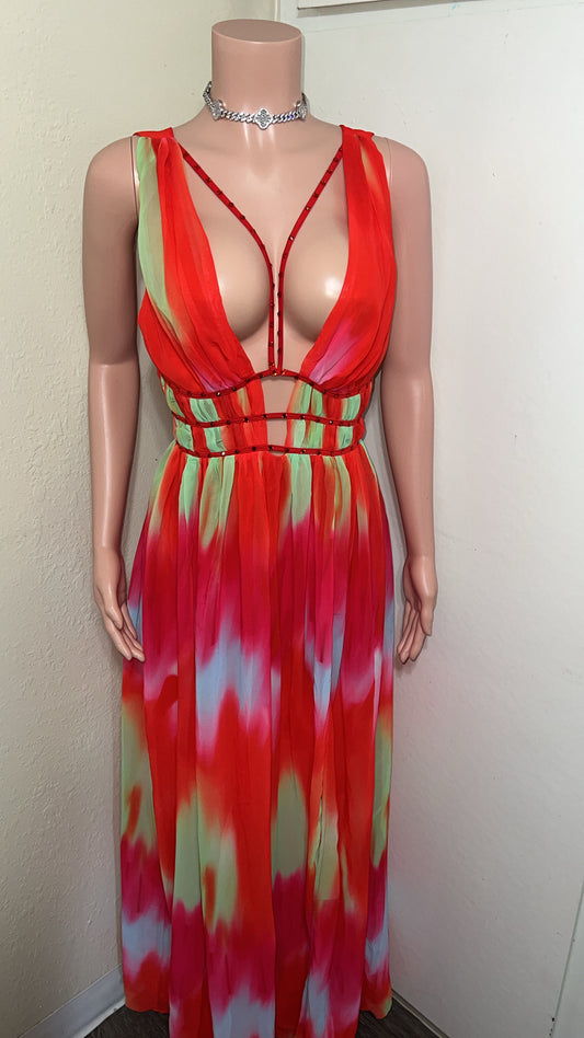 A Tropical Vibe Maxi Dress
