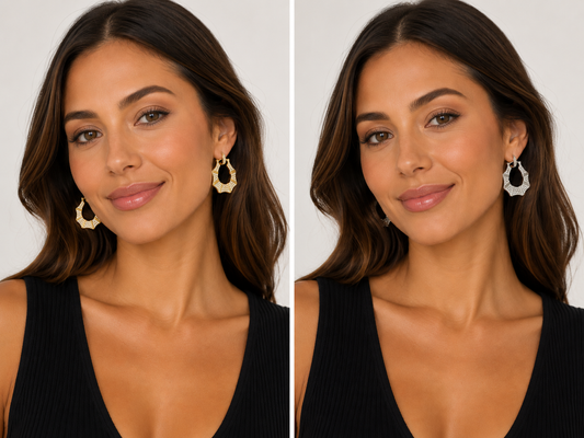 Bamboo Rhinestone Earrings