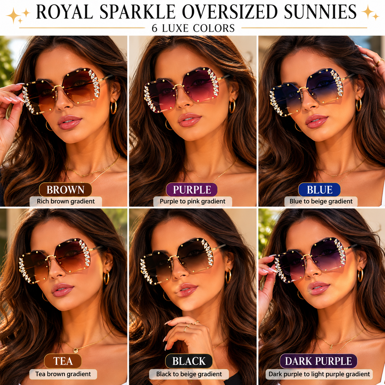 Royal Sparkle Oversized Sunnies