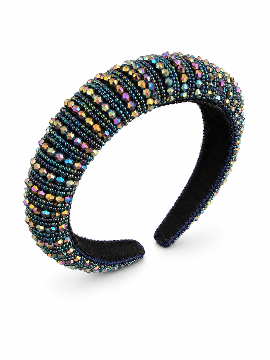 Midnight Aurora Beaded Headband