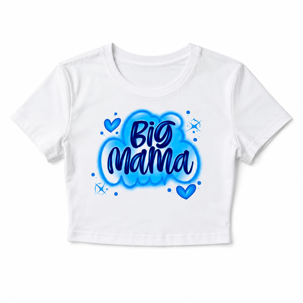 Big Mama Blue Drip Crop Tee