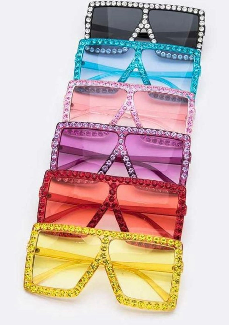 Oversized Rhinestone Sunglasses