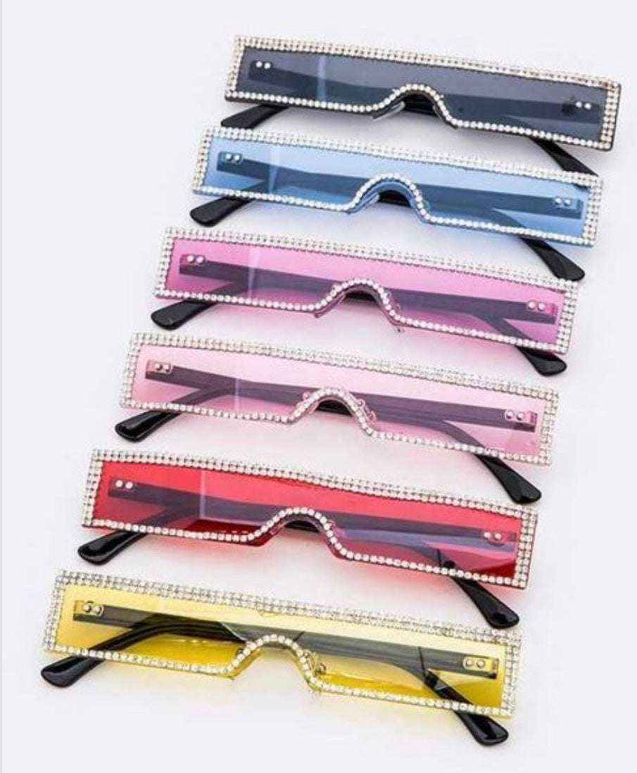 Skinny Rhinestone Sunglasses